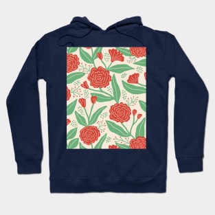 Rose garden in red and green Hoodie